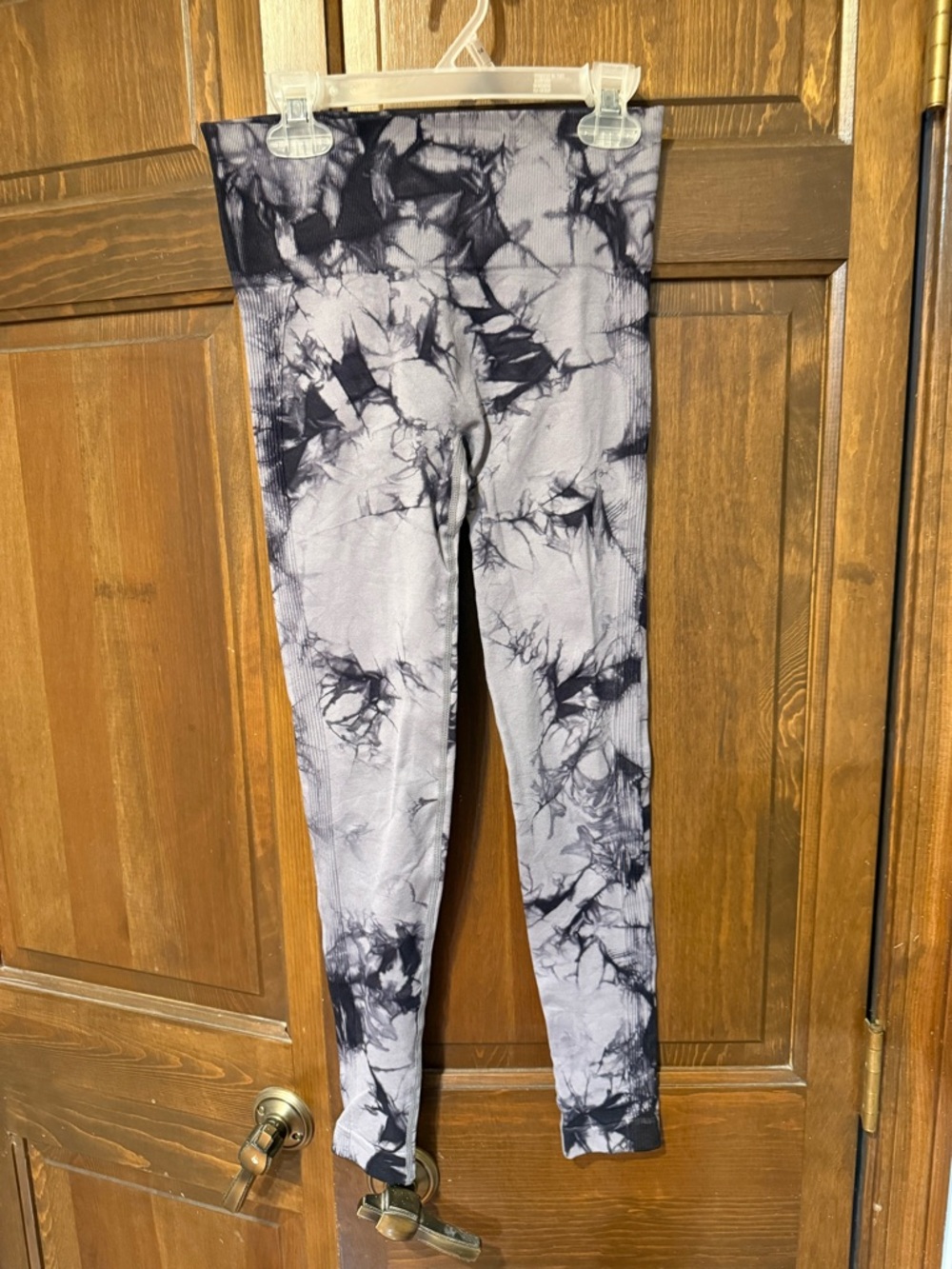 Women’s Tie-Dye look workout Leggings - Gray & Black